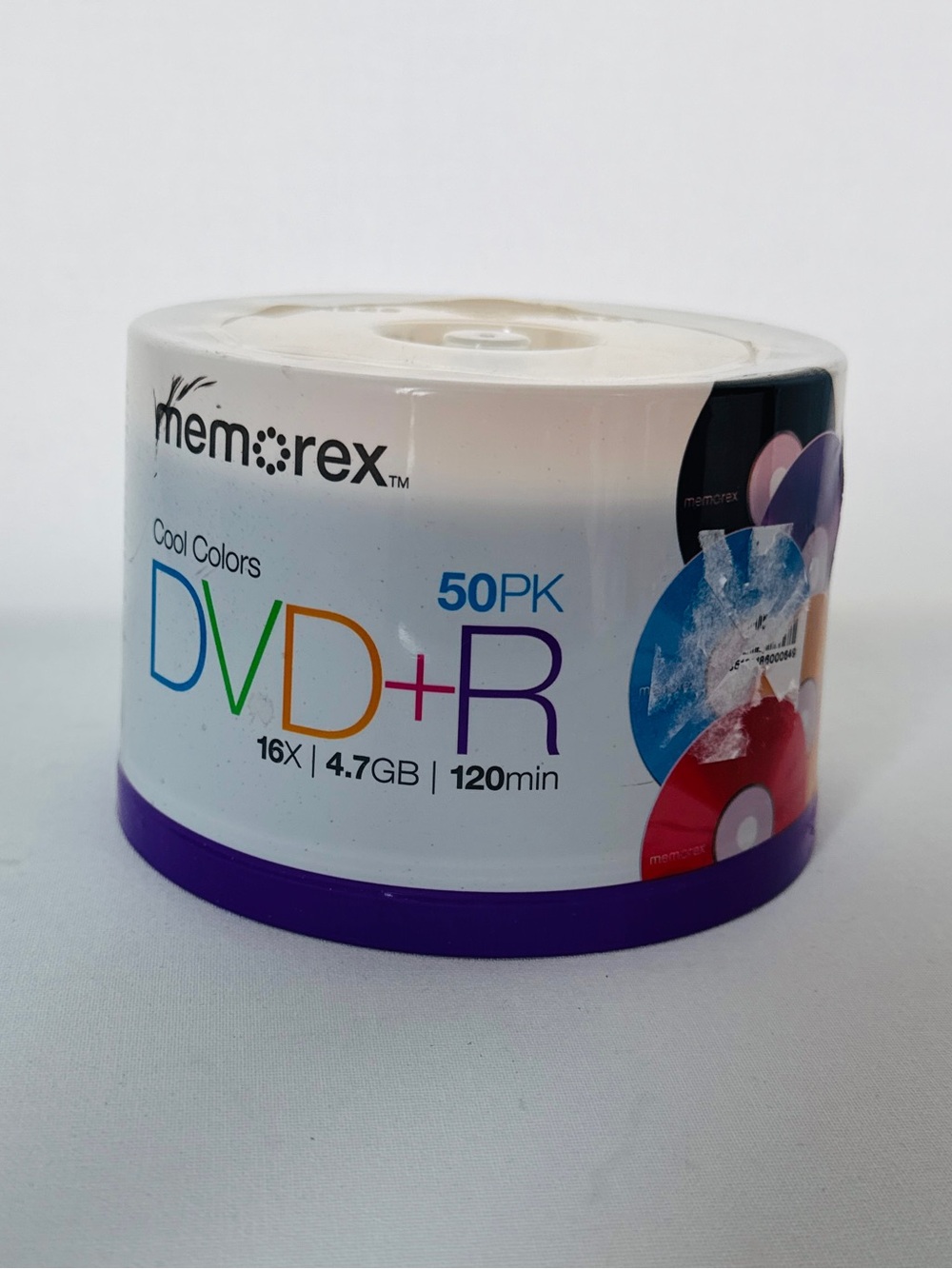 Memorex Cool Colors DVD+R 4.7GB 16X 120min - 50 Pack Spindle - New